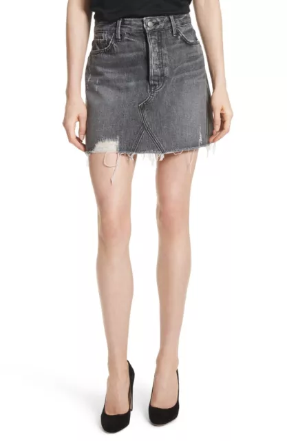 NEW! GRLFRND DENIM Mini SKIRT Eva Short A-Line A-Frame DISTRESS SIZE 24