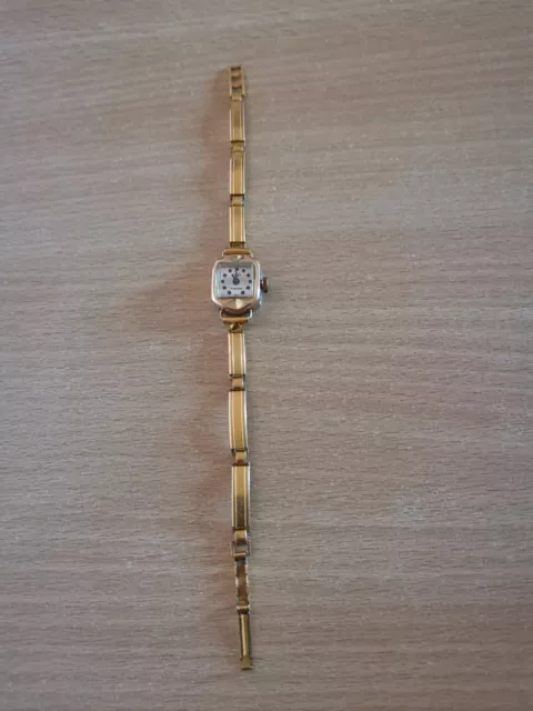 UHR Damenuhr Ruhla Armbanduhr Metal DDR 17 Jewels 14 Karat