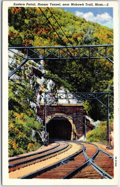 VINTAGE POSTCARD EASTERN PORTAL HOOSAC TUNNEL MOHAWK TRAIL CONNECICUT 1930s