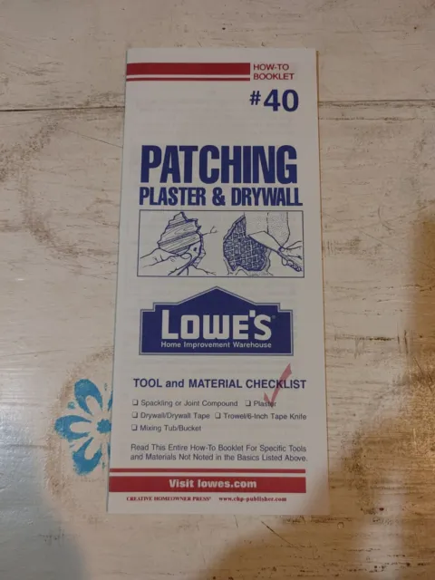 Vintage Lowe's How-To Booklet/Brochure Patching Plaster & Drywall #40