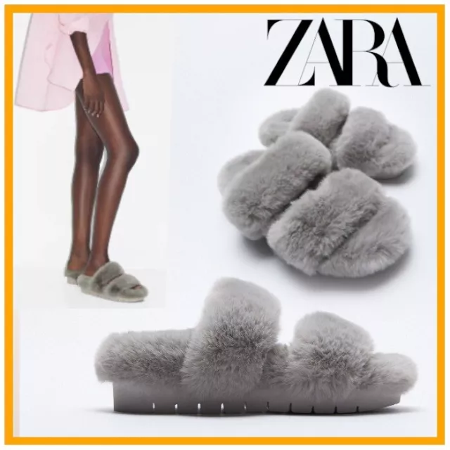 ZARA Faux Fur Sandals US 9 - EU 40 REF 1377/810
