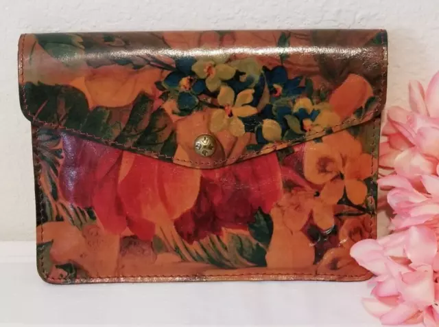 PATRICIA NASH HERITAGE FLORAL Tech Portfolio Mini ITALIAN LEATHER CLUTCH CASE