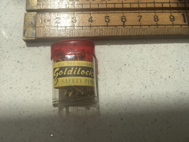 Vintage Sicherheitsstifte, Vintage Miniatur Sicherheitsstifte, Vintage Goldlöckchen Stifte Set