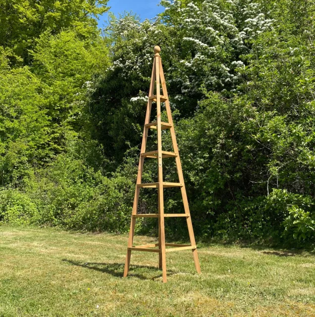 Wooden Garden Obelisk (1.9m) Pyramid Climbing Plant Support Trellis Frame 3