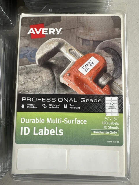 Professional-Grade Durable ID Labels, 10Shts, 120/PK, WE
