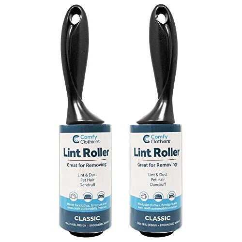 Tape Lint Roller for Clothes (2-pk) - Removes Dust & Lint