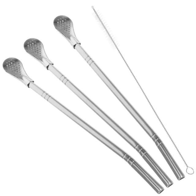 Stainless Steel Stirring Spoon Straw Set for Coffee, Tea, and Cocktails-JM