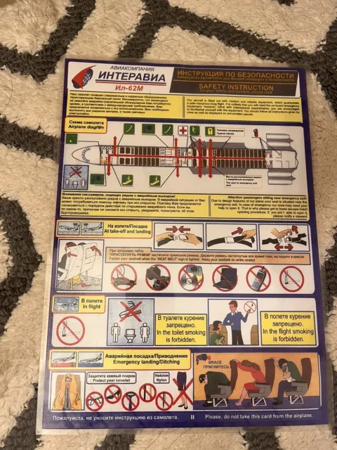 IL 62 M Safety Card