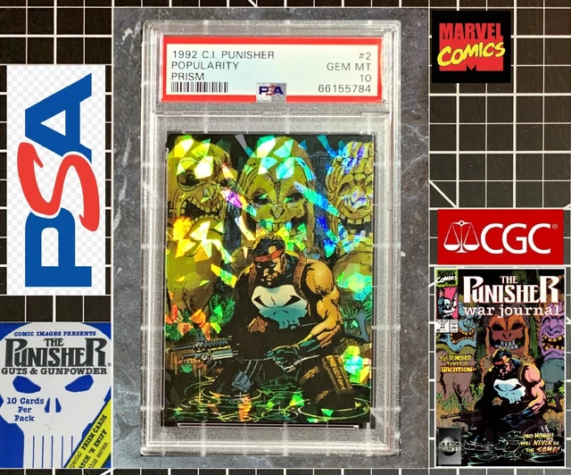 1992 Marvel Comic Images Punisher Prism - PSA 10 GEM MINT P2 Popularity POP 3