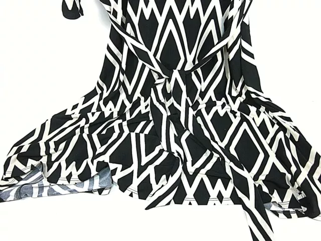 Leota Womens Perfect Wrap 3/4 Sleeve Midi Dress Black Diamond Polyester Xs - L 3