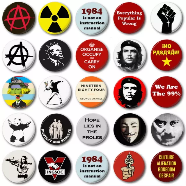 ANARCHY & PUNK  (Various Designs) - 1" / 25mm Button Badge - Protest Revolution