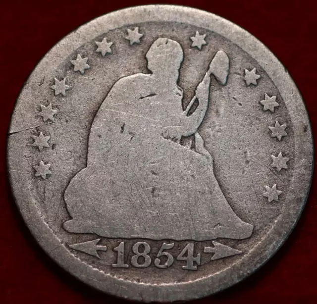 1854 Philadelphia Mint Silver Seated Liberty Quarter with Arrows