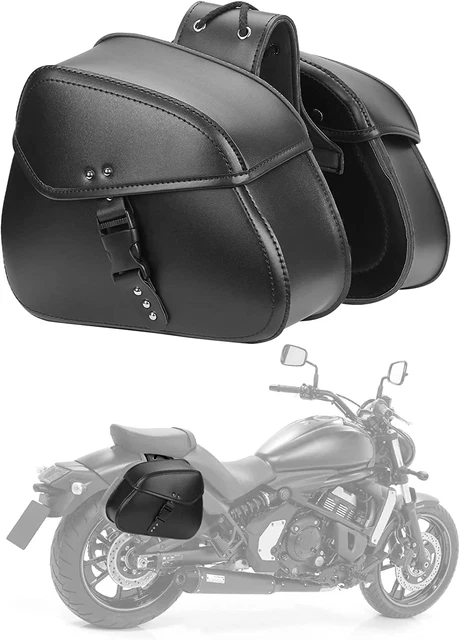 Saddle Bags Motorcycles, 24L Large Capacity Motorcycle Saddlebags, PU Leather Mo