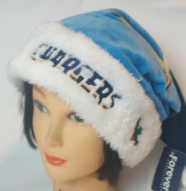 NEW!! San Diego LOS ANGELES Chargers Santa Hat NFL Forever Collectibles Adult