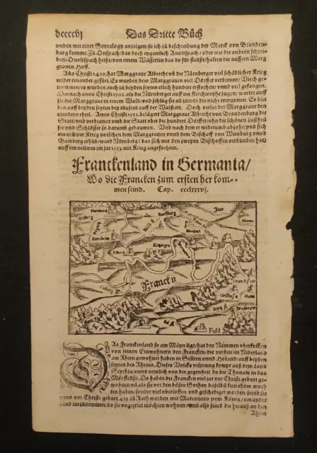 Franken Mainlauf Sebastian Munster Xilografia 1574