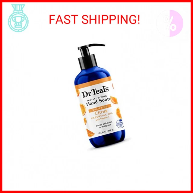 Dr Teal's Gentle Exfoliating Liquid Hand Soap, Citrus Essential Oil with Vitamin