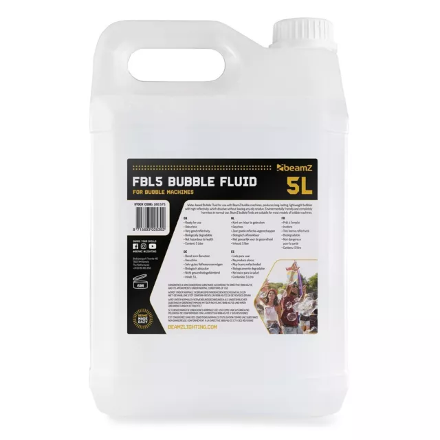 Fluide bulle de savon professionnel Beamz FBL5 bulles de savon fluide 5 L bidon liquide BUBBLE 2