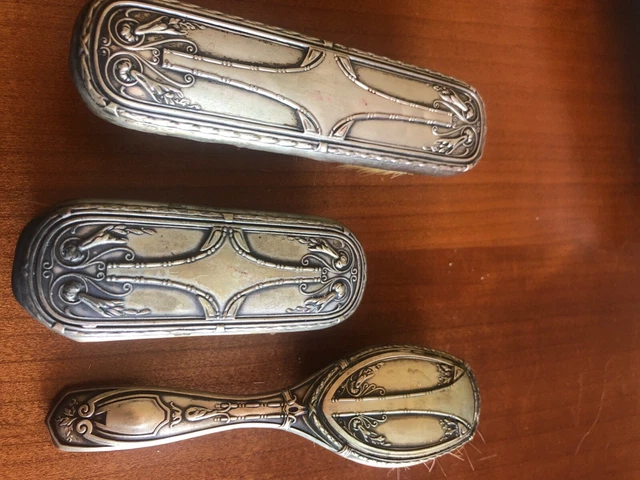 VINTAGE  spazzole 3 pezzi in ARGENTO 800 anni '40 VEDI FOTO DETTAGLIATE
