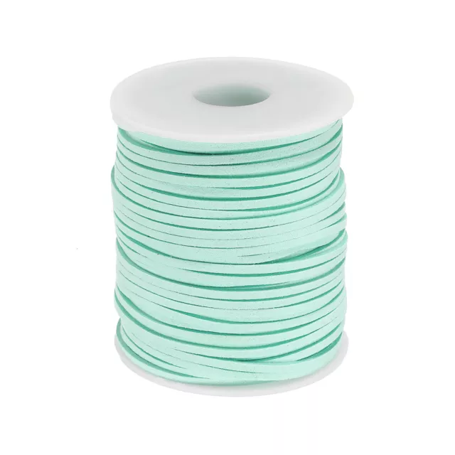 49.21 Yard 2.6mm Flat Leather Cord Suede String for DIY Crafts, Turquoise 1 Roll 3