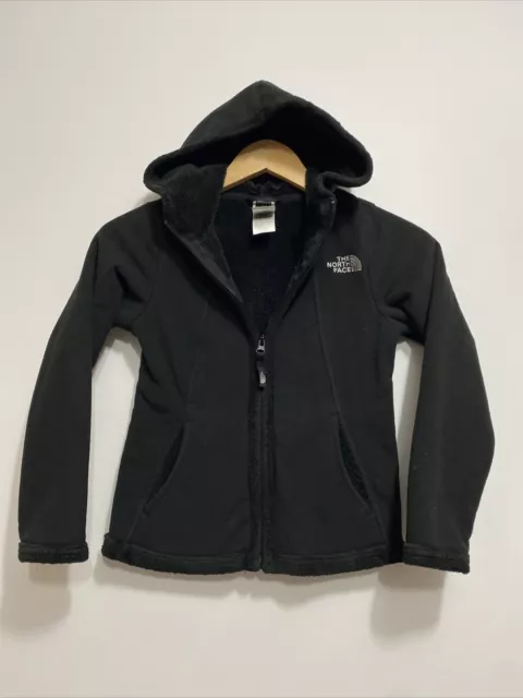 The North Face Jacket Girls Small 7/8 Black Full Zip Fleece Outdoors Casual