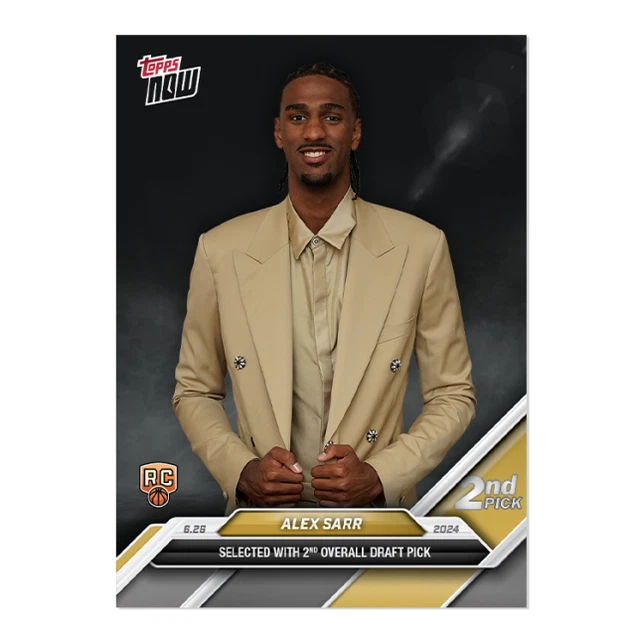 2024 TOPPS NOW Nba Draft Night 2 Pick D2 Alex Sarr Washington Wizards