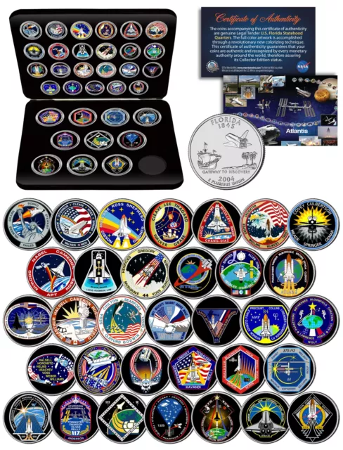 SPACE SHUTTLE ATLANTIS MISSION NASA Florida Statehood Quarters 33-Coin Set w/Box