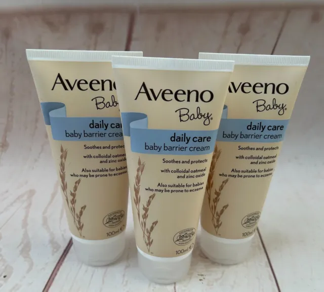 3 x 100ml Aveeno Baby Daily care baby barrier cream, soothes & protects