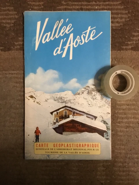 RARA BROCHURE CARTA Geoplastigrafica VALLE d'AOSTA degli anni' 50 EUR