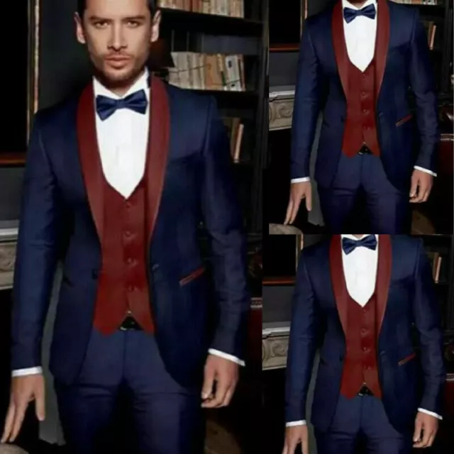 Light Blue Men's Slim Fit Suit Casual Party Prom Tuxedo Groom Wedding Suit
