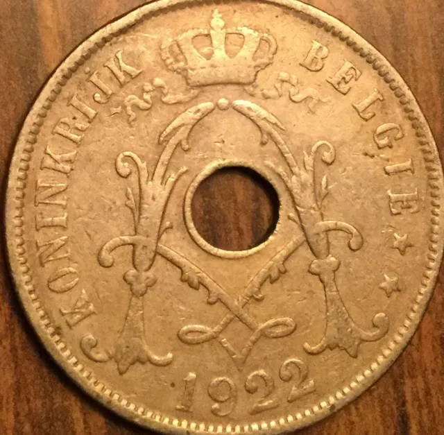 1922 Belgium 25 Centimes Coin