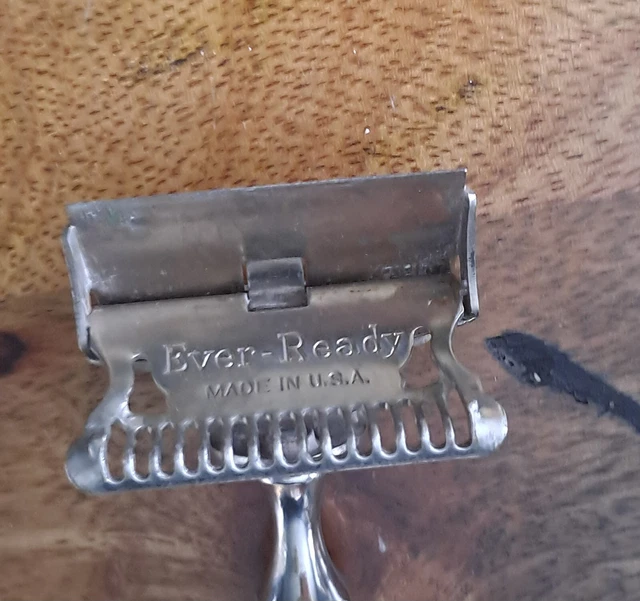 VINTAGE EVER-READY SAFETY Razor Patent 1912 Model Silver Tone British ...