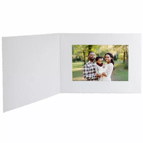 Cardboard Photo Folders 7x5 White Horizontal 25 Pack (Same Shipping Any Qty)