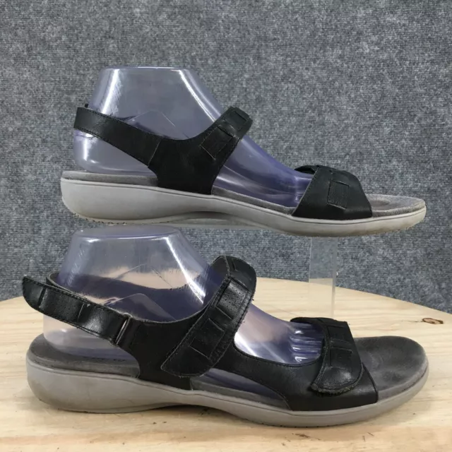 Trotters Sandals Womens 12 N Grace Casual Open Toe Slingback Black Faux Leather