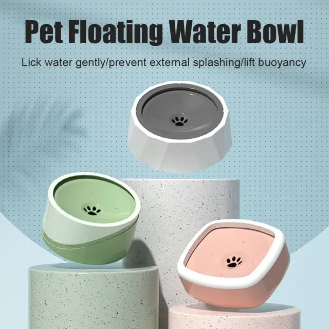 Tazón de agua flotante para mascotas perro gato plato montado en automóvil R0O alimentador V6W3