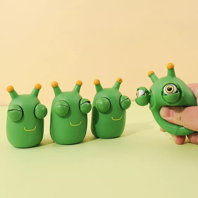 Grass Worm Pinch Toy  Toy Green Eye Worm Squeeze Toy Stress Reliever Gift