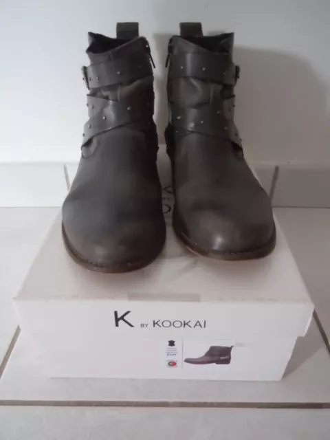 #Bottines Femme En Cuir 40 Gris, Kookai