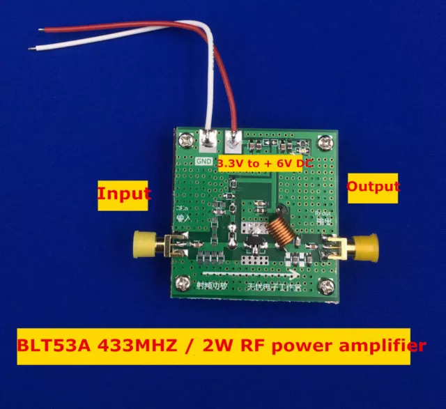 BLT53A 433M 2W power broadband RF power amplifier high gain with heat sink 3