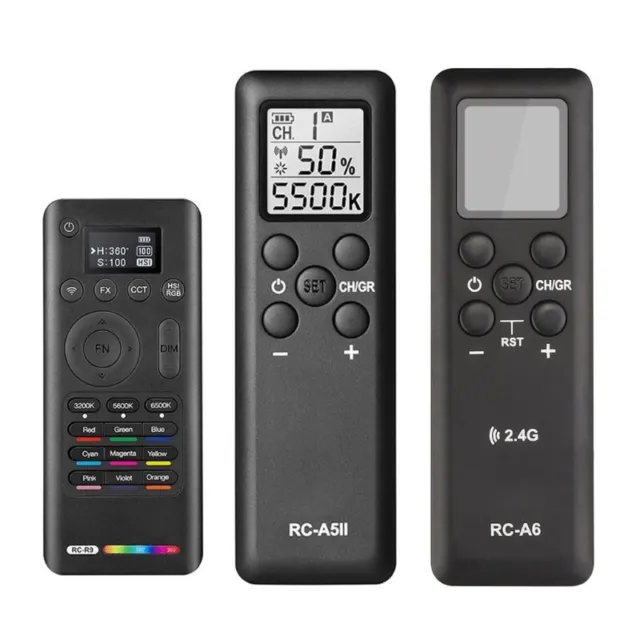 Control remoto inalámbrico RCA6/R9/A5II para luces de video LED con múltiples modos