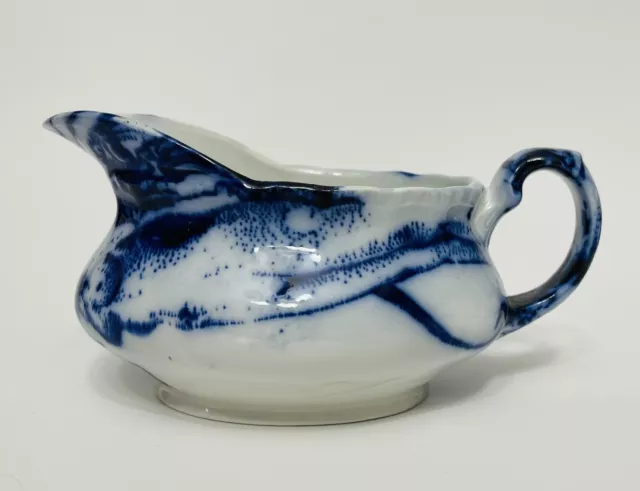 Royal Tudor Ware Barker Bros. Flow Blue 14 Oz. Gravy/Sauce Boat 3.5”H. 4.5” W.