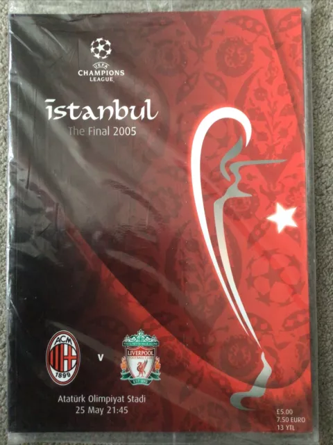 UEFA CHAMPIONS LEAGUE FINAL 2005 PROGRAMME AC Milan v Liverpool FC Istanbul New