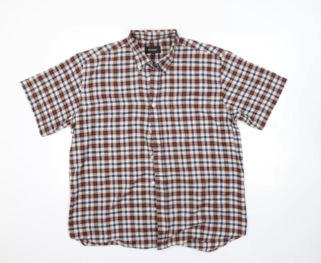 Metaphor Mens Brown Check Cotton Button-Up Size XL Collared