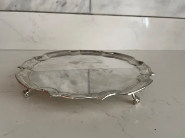 Harrods Silver Plated Footed Salver / Wine /Card Tray