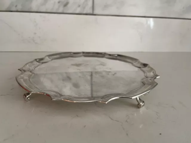 Harrods Silver Plated Footed Salver / Wine /Card Tray