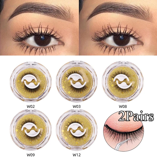 2 pares de pestañas postizas visón extensión natural negro 3D maquillaje pestañas suaves
