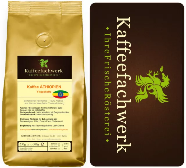 Äthiopien Yirgacheffe Hochland Arabica Kaffee ♥ Kaffeefachwerk Manufakturröstung