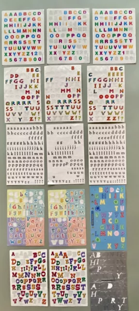 Lot of 15 Sheets Vintage Incomplete Alphabet Stickers! Stickopotamus, AGC, Etc