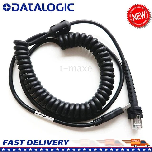 New Datalogic CAB-550 Coiled 2.4 M  Type A USB to RJ45 Barcode Scanner Cable