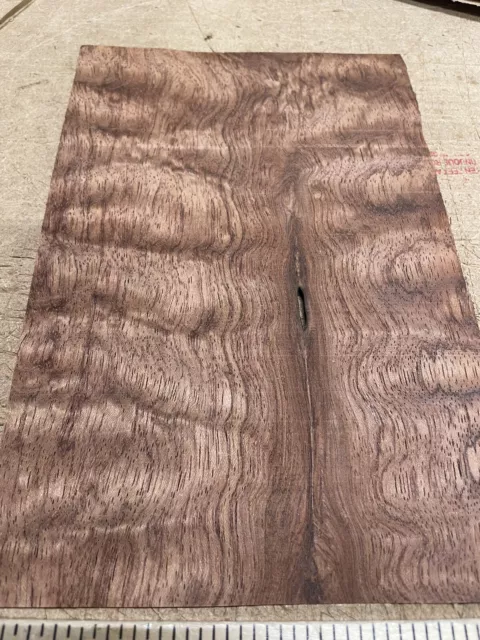 Waterfall Bubinga wood veneer 5" x 8” raw no backing "AA" grade 1/42" thick