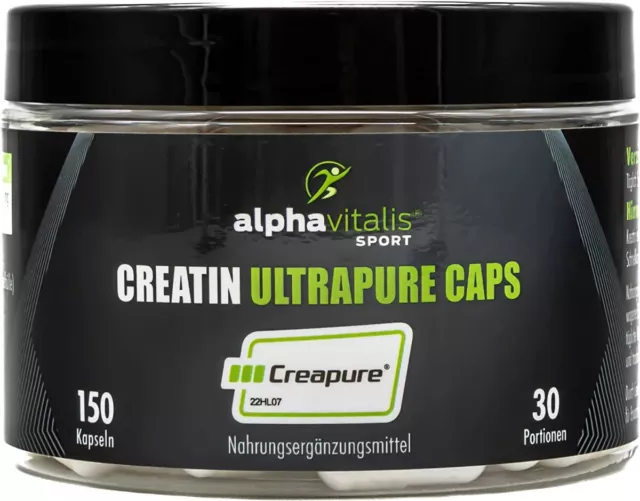 Creapure Kapseln - Creatin Monohydrat Pulver in Kapseln - Alphavitalis Kreatin