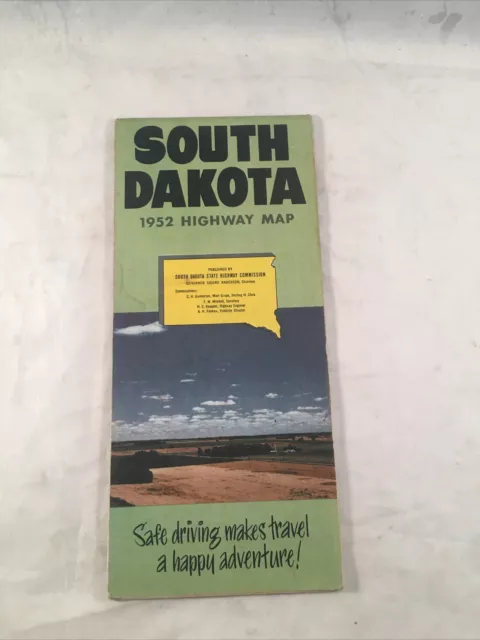 1952 Road Highway Map South Dakota